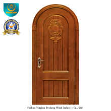 Puerta de madera maciza de estilo clásico para exteriores con talla (ds-036)